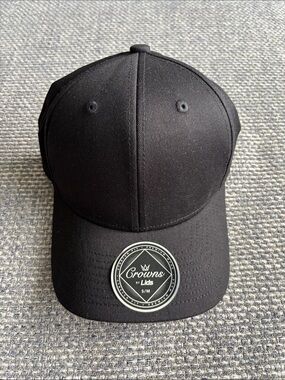 Crowns by Lids Solid Black Blank All Star Stretch Fitted Baseball Cap | Sz S/M